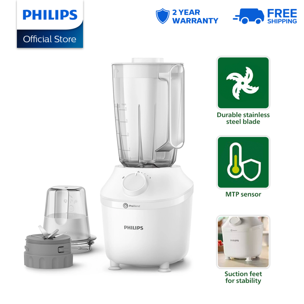 Philips Blender HR2041/10 4 Star Blade 1 Speed Setting and Pulse