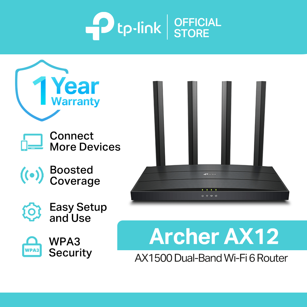 TPLink AX1500 DualBand WiFi 6 Easy Setup Boosted Coverage Gigabit