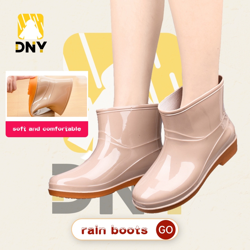 Bota For Women Rain Boots Non-slip Waterproof Fashion Rain Boots Kitchen  Work Short Tube Water Shoes