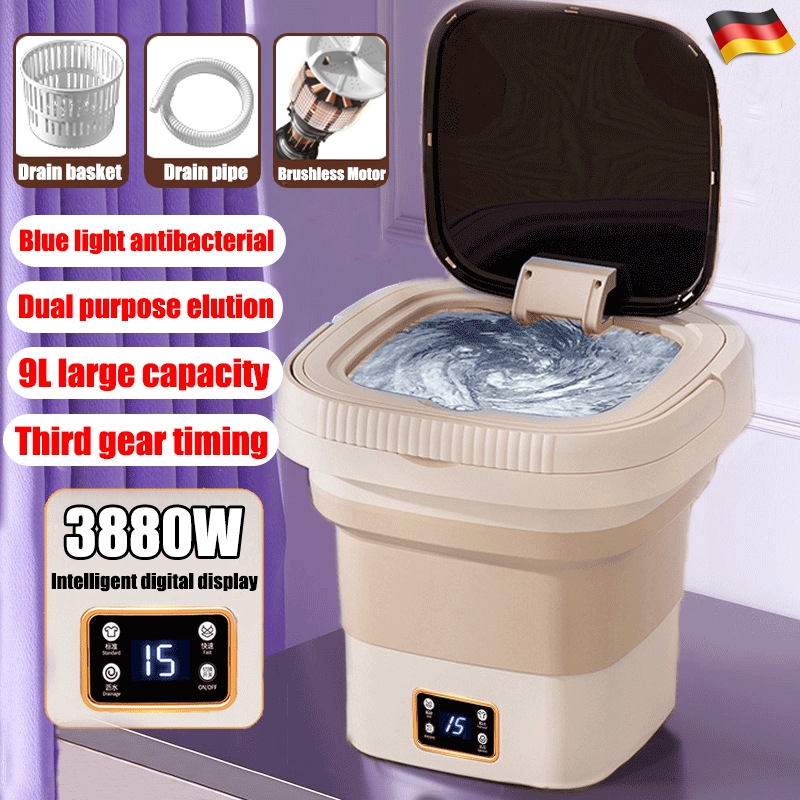 9L Mini Washing Machine With Dryer Automatic Portable Washer Underwear