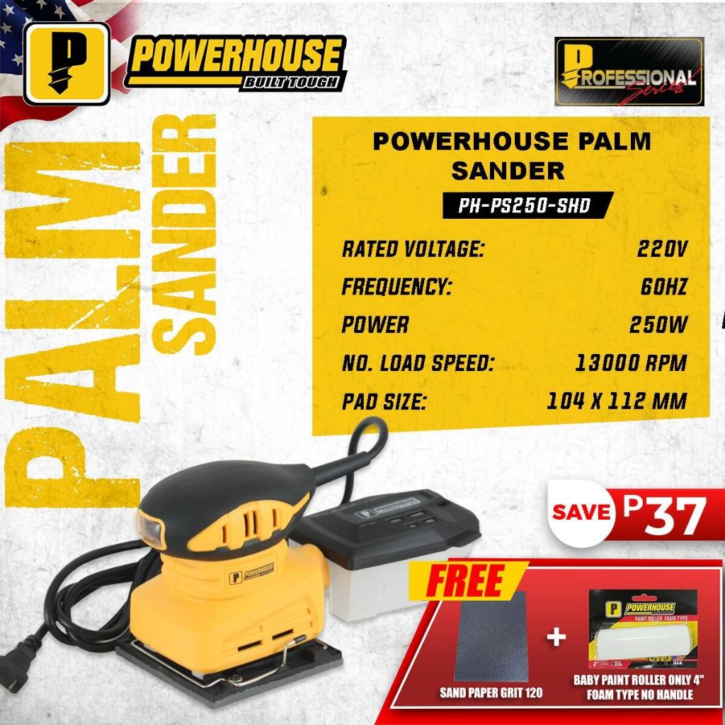 Powerhouse Orbital Sander With Variable Speed Sanding Tool Phpt