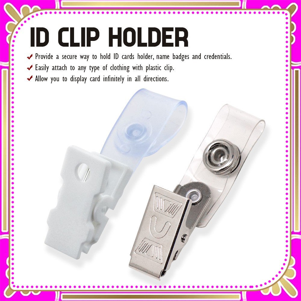 Metal Badge ID Clip Holder for ID'S (100 pcs per order) | Shopee ...