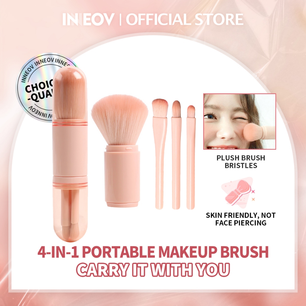 INNEOV 4 in 1 Mini Makeup Brush Set Blending Powder Eye Shadow Brush ...