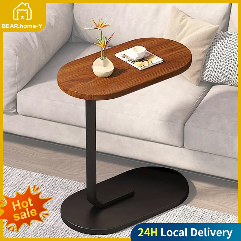Sofa Side Table Oval coffee Table Small End Table Nightstand Movable ...