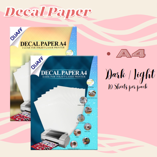 A4 Inkjet Clear and White Inkjet Waterslide Decal Paper Water Transfer ...