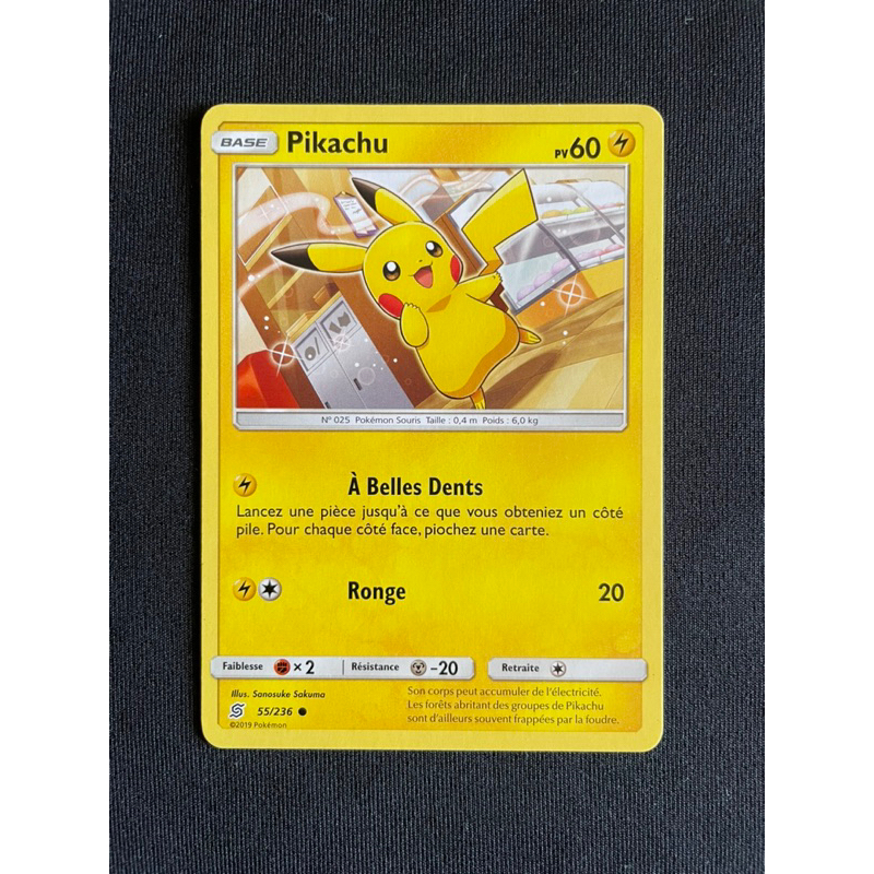 Pikachu pokemon card 55/236 common French | Shopee Philippines