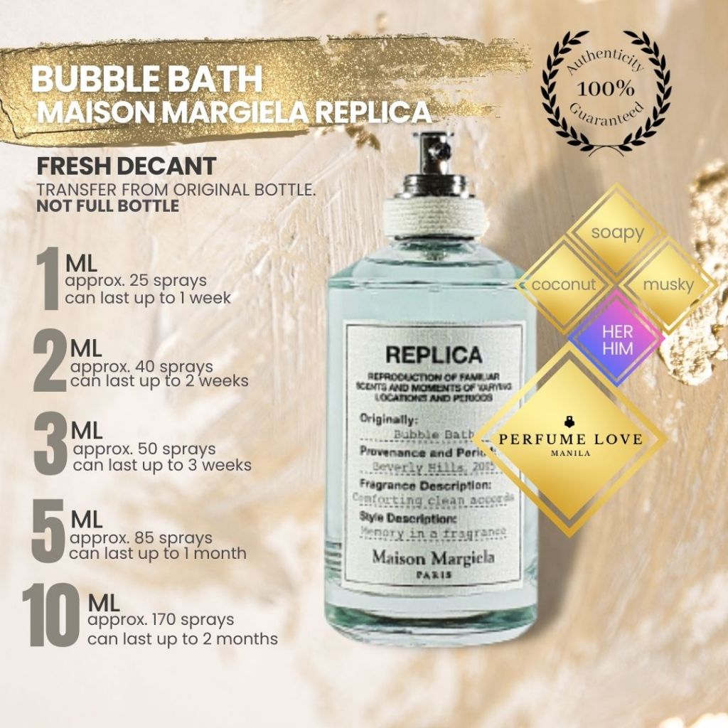 PERFUME DECANT Bubble Bath soapy, coconut, musky notes Shopee Philippines