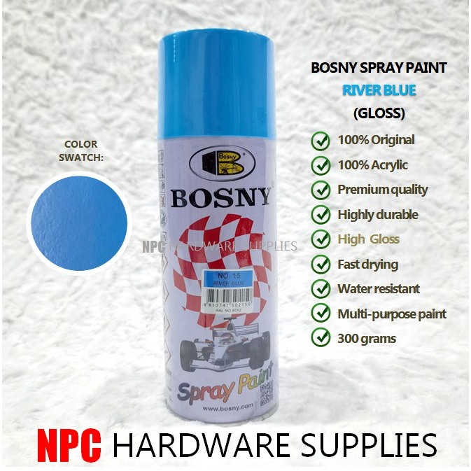 ORIGINAL BOSNY Spray Paint 100 Pure Acrylic Spray Paint Solid Multi Metal Color Car Motor Bike Shopee Philippines