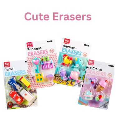 MnKC Cute Character Eraser for Kids School Supplier Rubber Erasers Gift ...