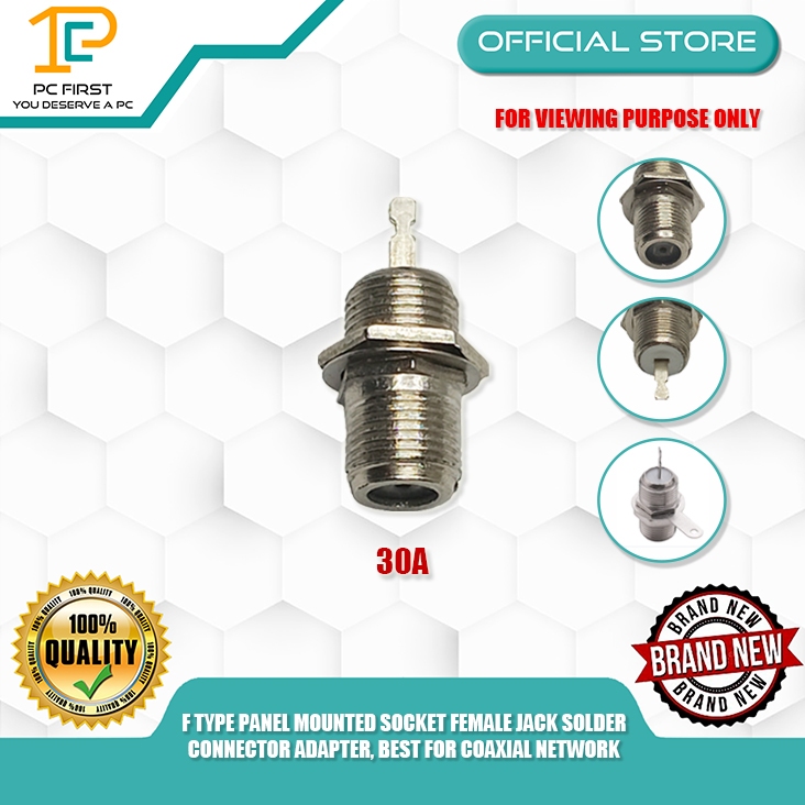 PC FIRST F TYPE PANEL MOUNTED SOCKET FEMALE JACK SOLDER CONNECTOR ...