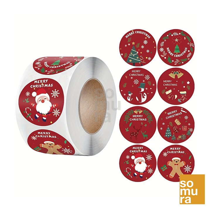 500Pcs Merry Christmas Stickers Christmas Theme Seal Labels Stickers ...