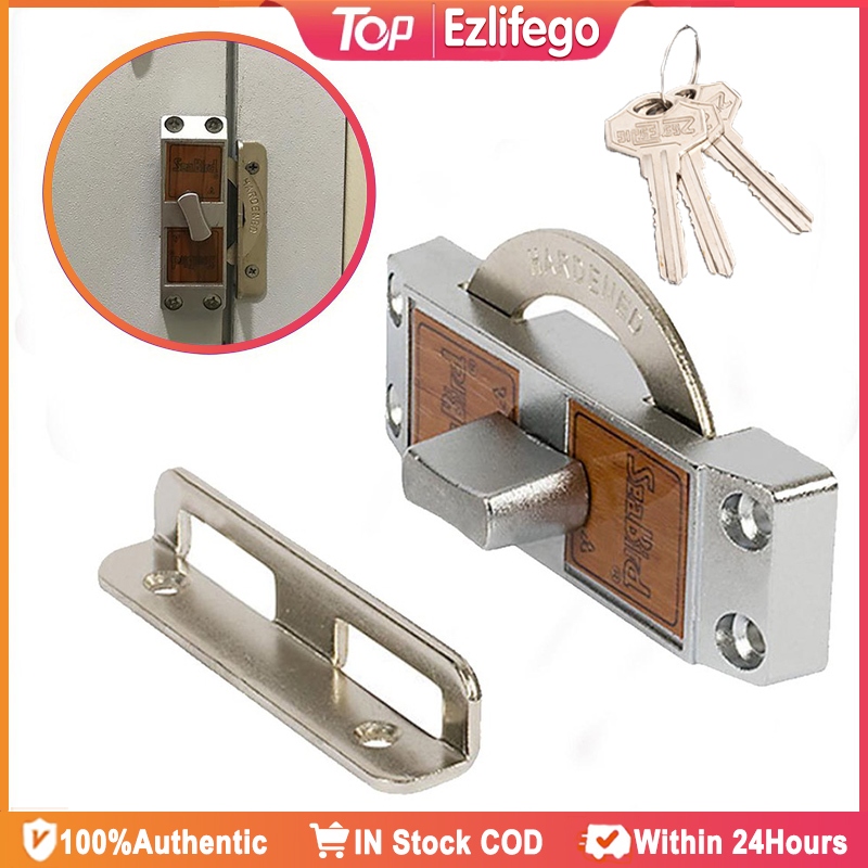 Sliding Door Lock Latch With Key Universal Twist Lock Slide Latch