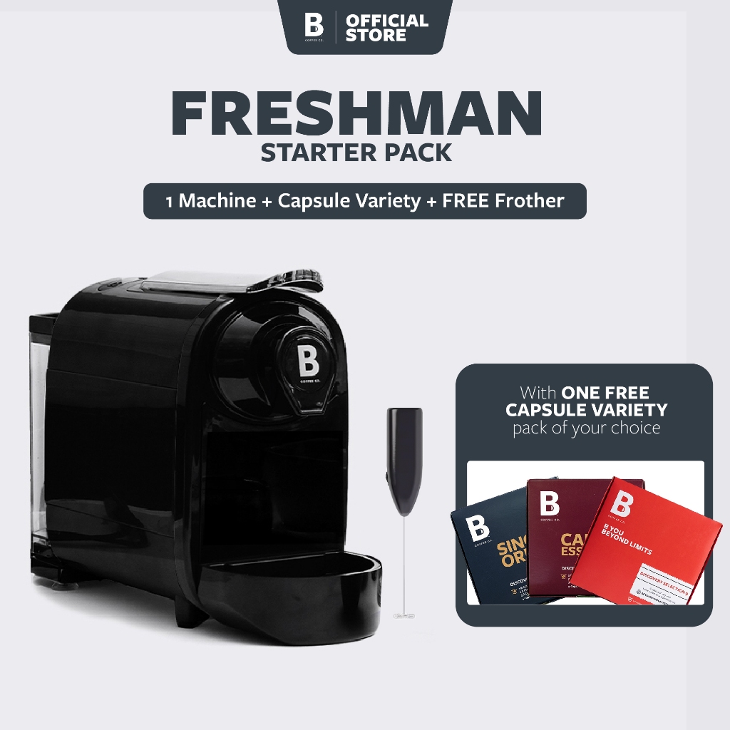 B Coffee Co Freshman Starter Kit with 1 Discovery Box Assorted Capsules