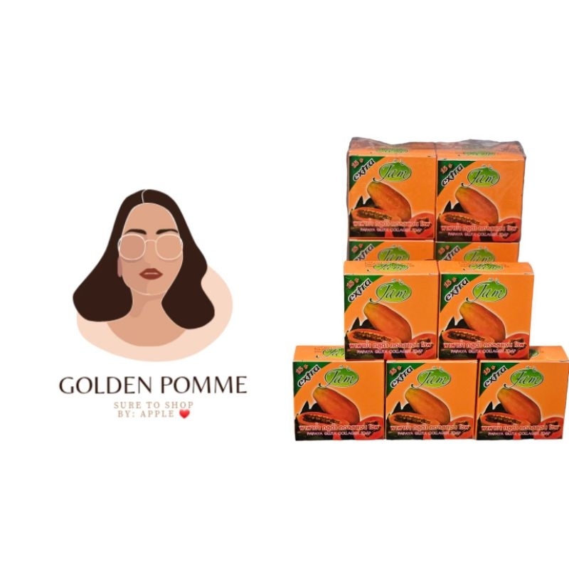 Original Jam Papaya Gluta Collagen Soap 65g (Made in Thailand) Shopee