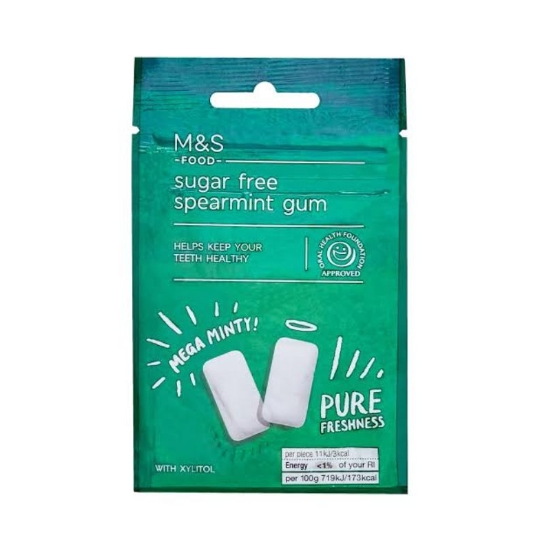 M&S Marks & Spencer sugar free Spearmint gums with xylitol 30g | Shopee ...