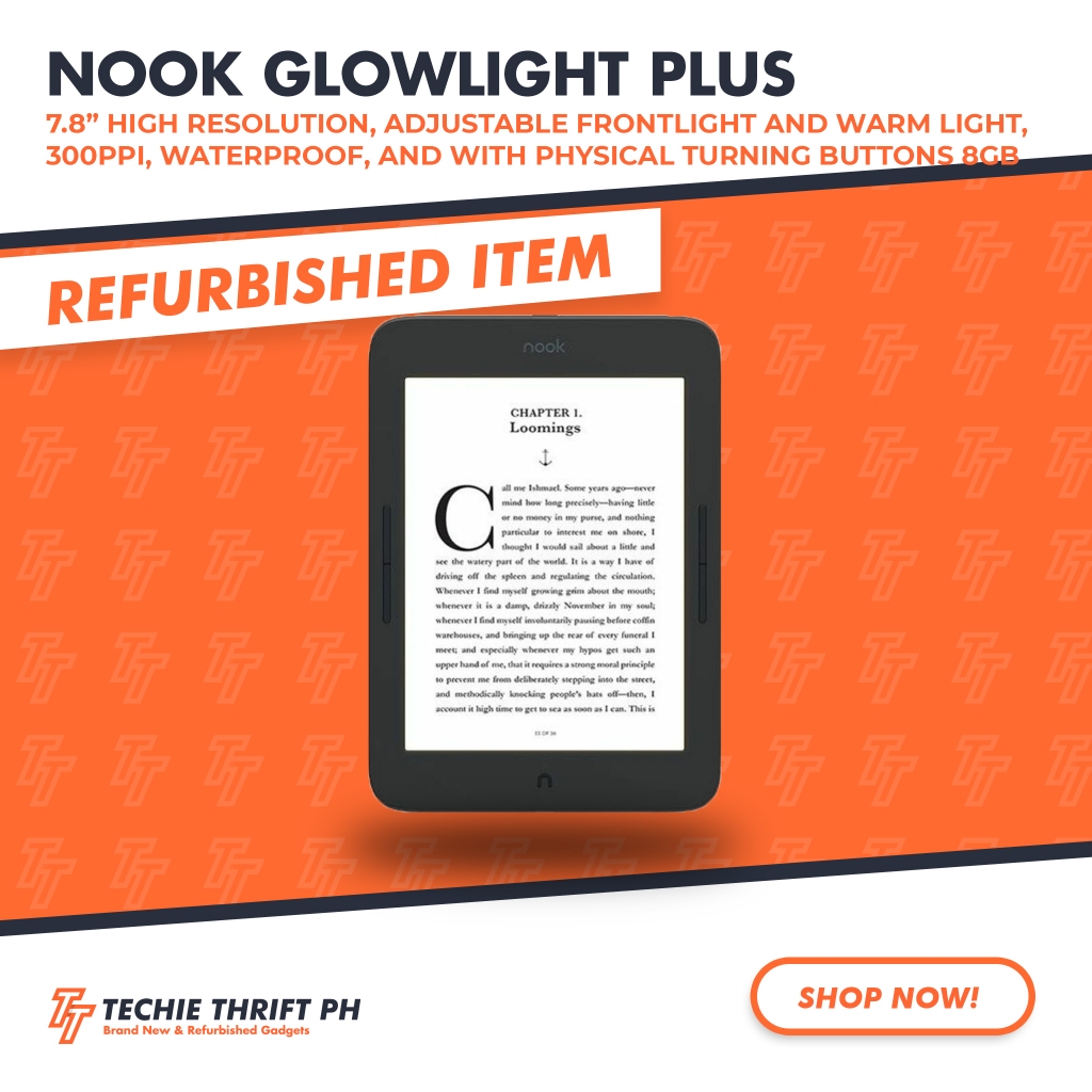 NOOK Glowlight Plus ereader (by Barnes and Noble) Shopee Philippines