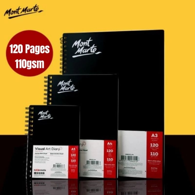 Big Format] Arto A3/A4 Hard Cover Sketch Book 1PCS - 120pages 110gsm Acid  Free