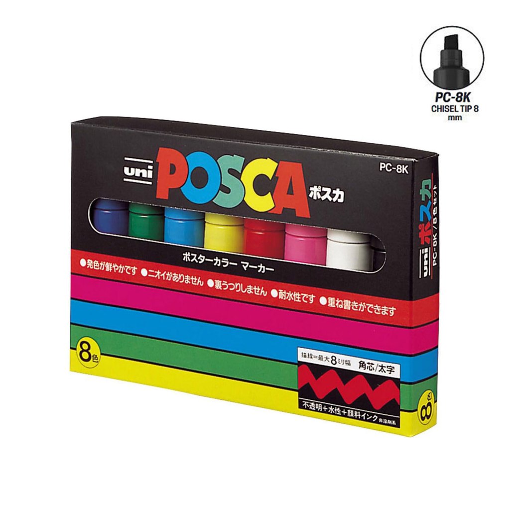 Uni Posca Acrylic Markers Bold Set of 8 15 PC8K8C Shopee Philippines
