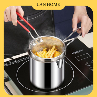 2pcs Basket Pot Fryer Fry Deep Frying Stainless Steel Fish Strainer Chips  Mesh Pasta Pan Wire