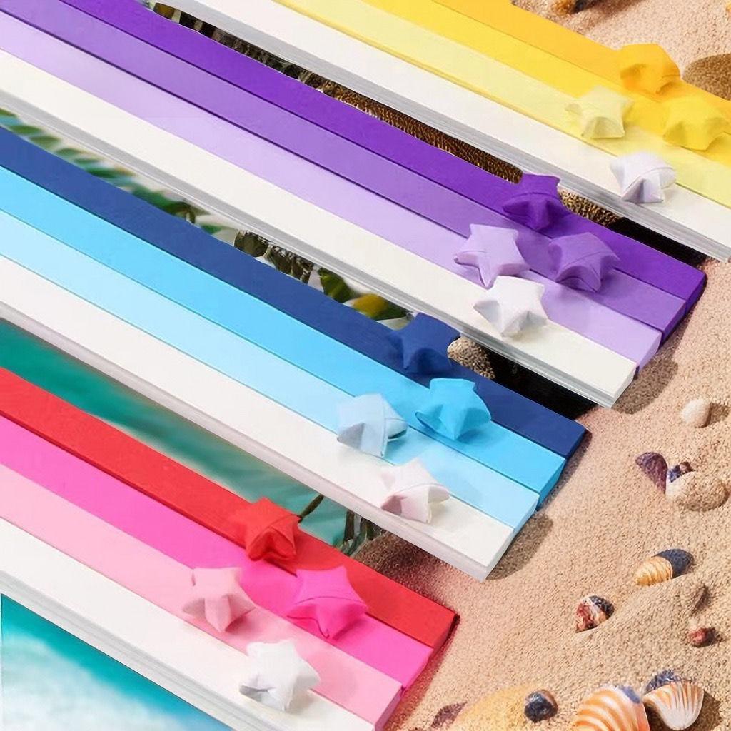 540pcs Stars Origami Paper Strips Fold DIY Hand Crafts Colorful Lucky