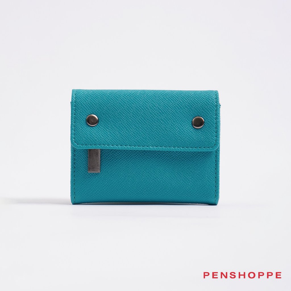 Coin Purse With Snap Closure For Women (Green/Hot Pink