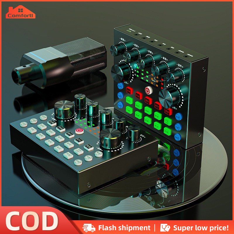 COD V8 Sound Card Audio Interface BLUETOOTH USB Live Broadcast Mic