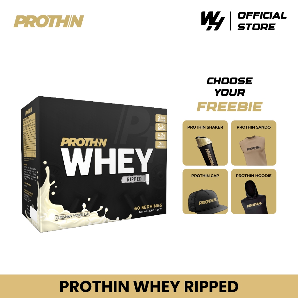 PROTHIN WHEY RIPPED PROTEIN 4lbs (60 servings) with FREEBIES | Shopee ...