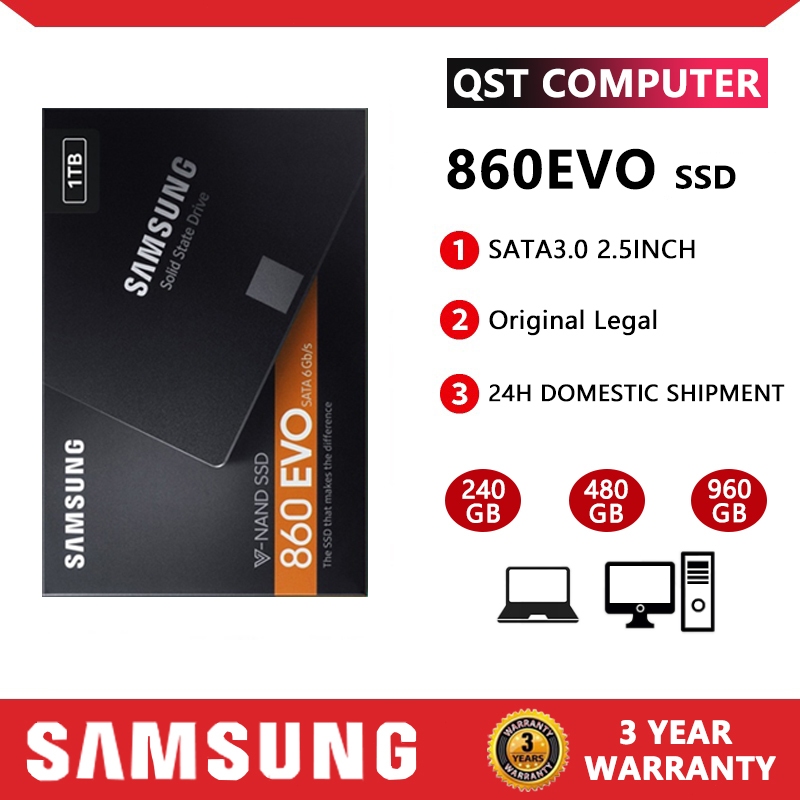 SAMSUNG SSD 860/870 EVO 250GB 500GB 1T Internal Solid State Disk Hard Drive SATA3 2.5 Desktop