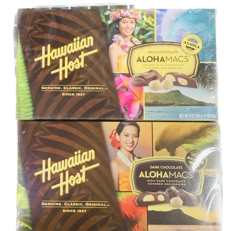 HAWAIIAN HOST ALOHAMACS MILK /DARK CHOC CREAMY MILK CHOCOLATE COVERED ...