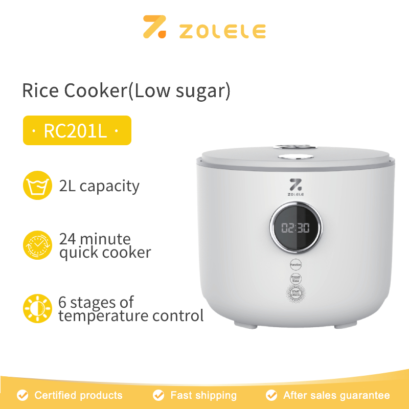 ZOLELE RC201/RC201L Low Sugar Rice Cooker 2L Multifunction Cooker Non