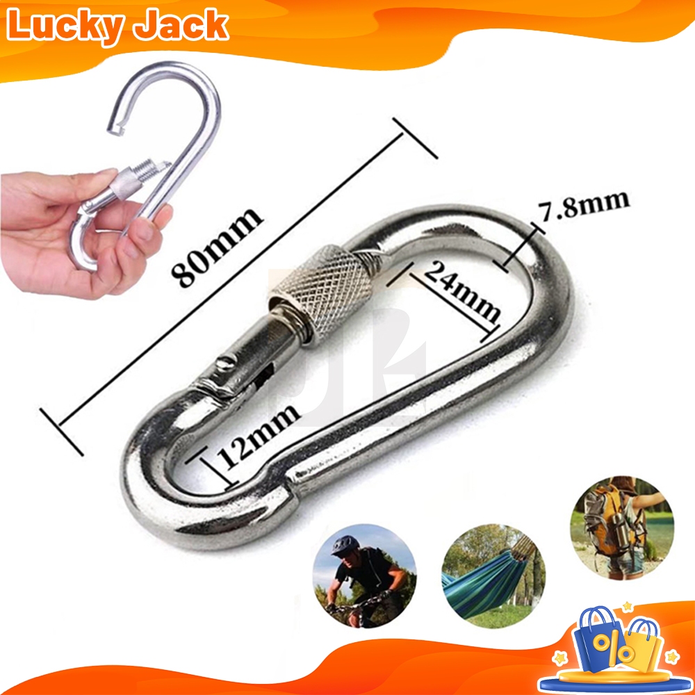 Carabiner Heavy Duty Metal Spring Hook With Screw Snap