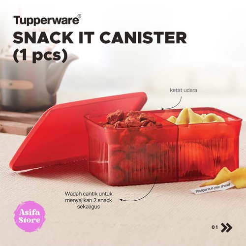 Snack It Canister 1.75L Food storage Tupperware | Shopee Philippines