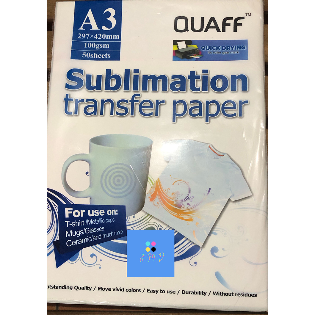 QUAFF Sublimation Transfer Paper for Inkjet Printer 100gsm | Shopee ...