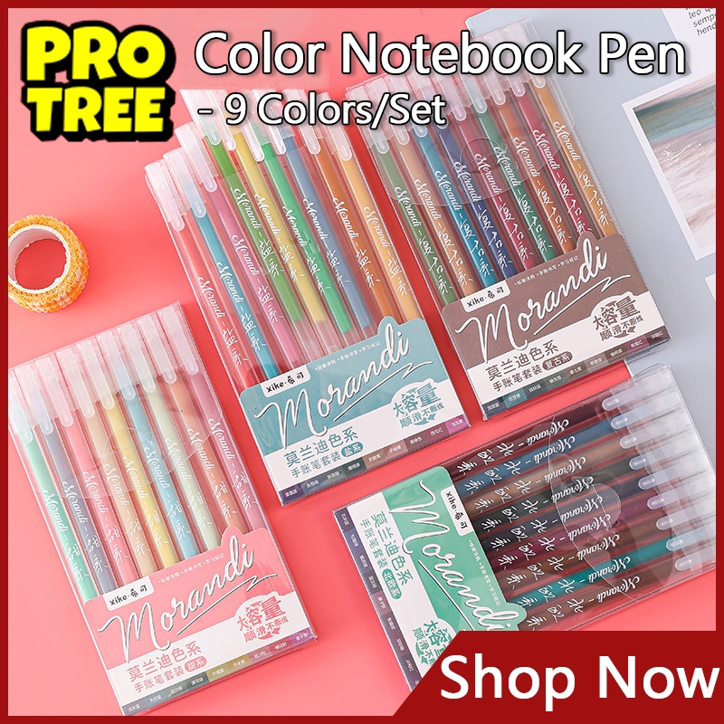 Morandi Gel Pen Set - 9 Vintage Colors 0.5mm Fine Point Writing Pens For Office & School Use