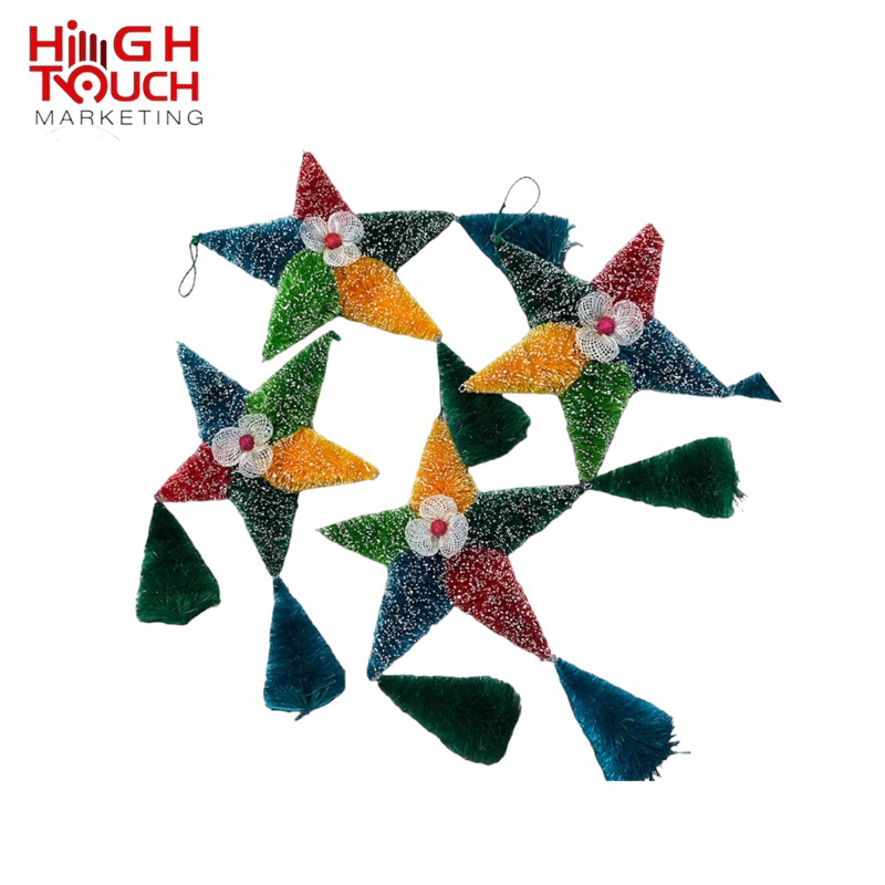 Native Abaka 24 cm MutiColor Christmas Star Parol For Home Window and