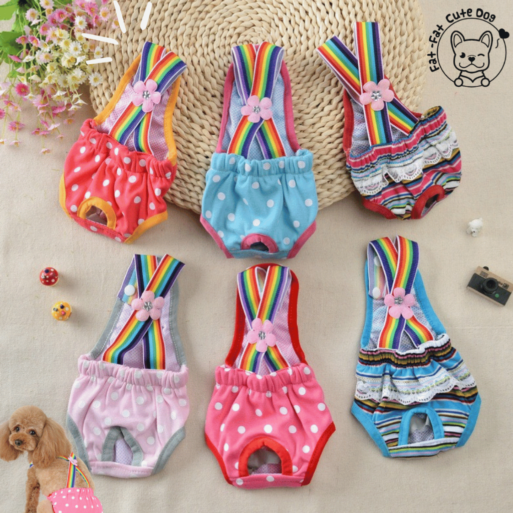 Pet Shop Female Dog Washable Rainbow Strap Underwear for small