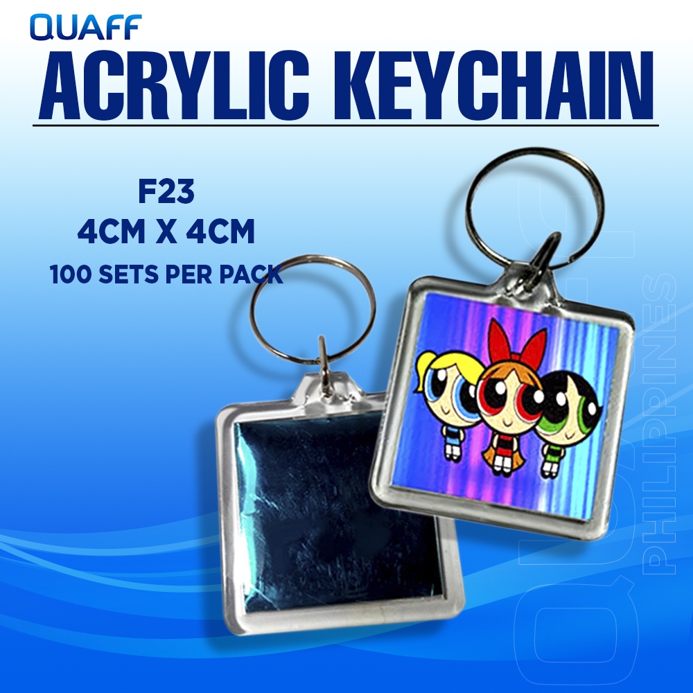 QUAFF Acrylic Keychain F23 Square Photo Insert Keychain (100 sets per ...