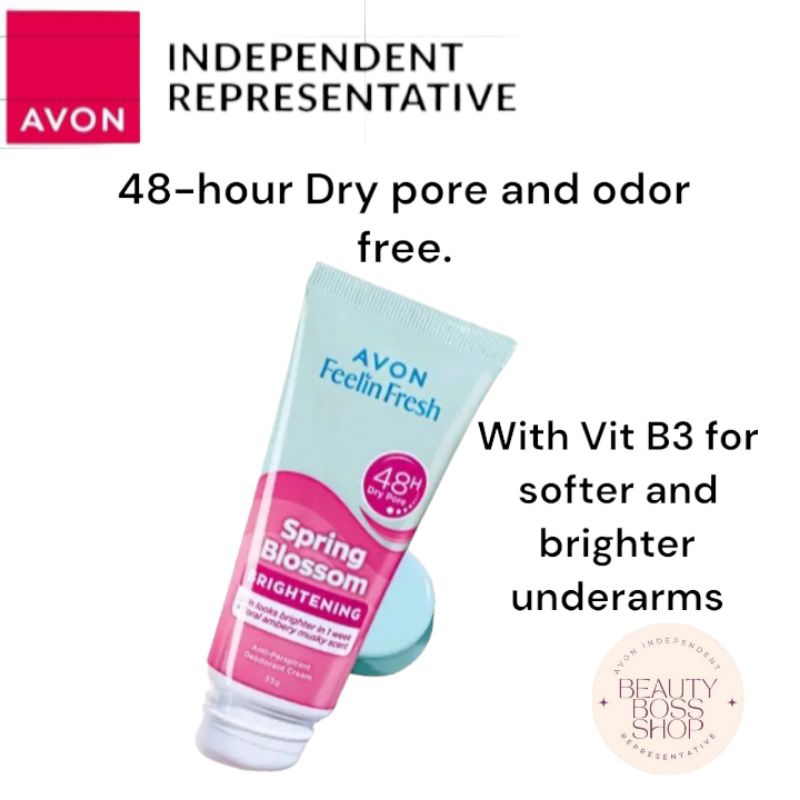 Avon feelin fresh Quelch spring Blossom anti perspirant Deodorsnt cream ...