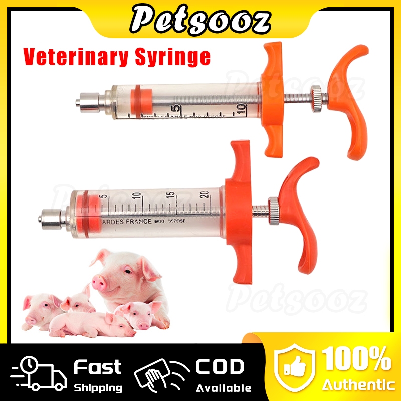 Veterinary Fiber glass syringe 10/20/50ml Animal Heavy duty injection