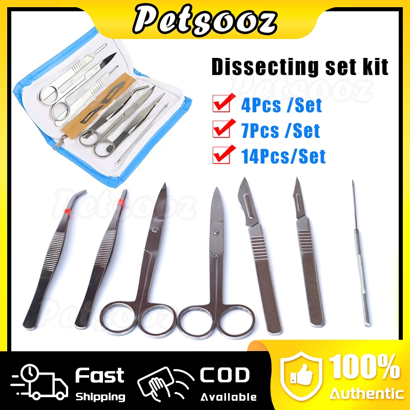14Pcs/set Dissecting kit Stainless steel Dissector microscope