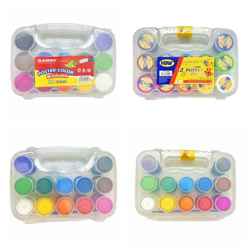 HBW / RAMBO Washable Poster Color 12 Colors | Shopee Philippines