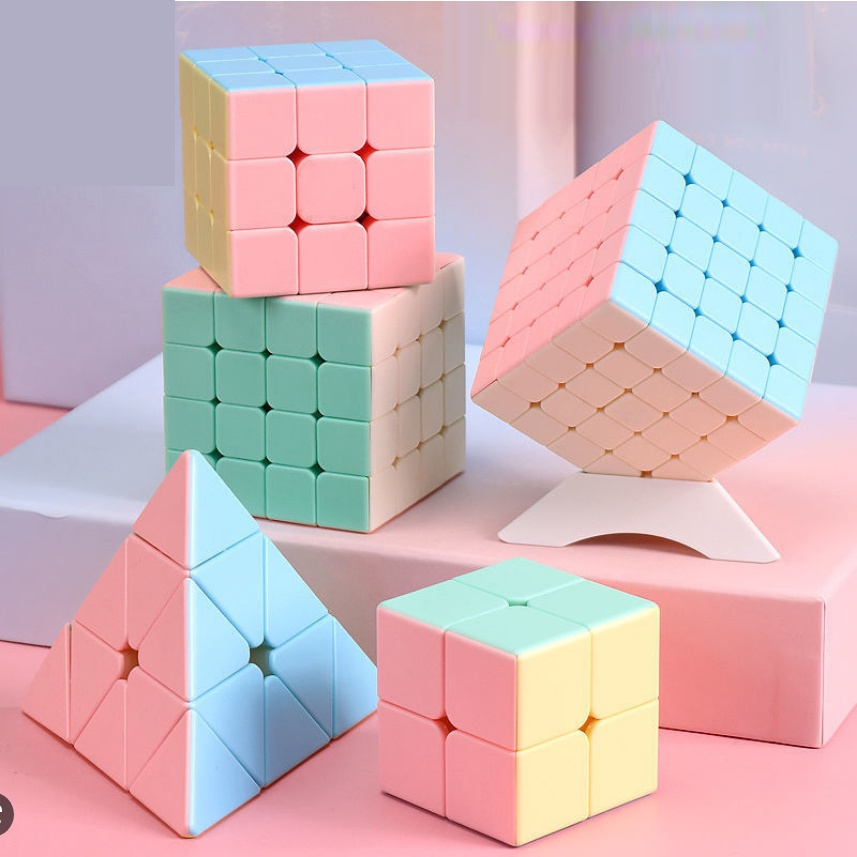NIKKY NEW 3IN1 Rubik's Cube Macaron Color 2x2 3x3 4x4 5x5 Free Rubkis ...