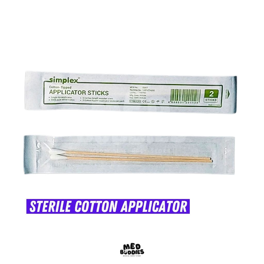 Sterile Cotton Applicator Stick Simplex Brand Small Head (Sold Per