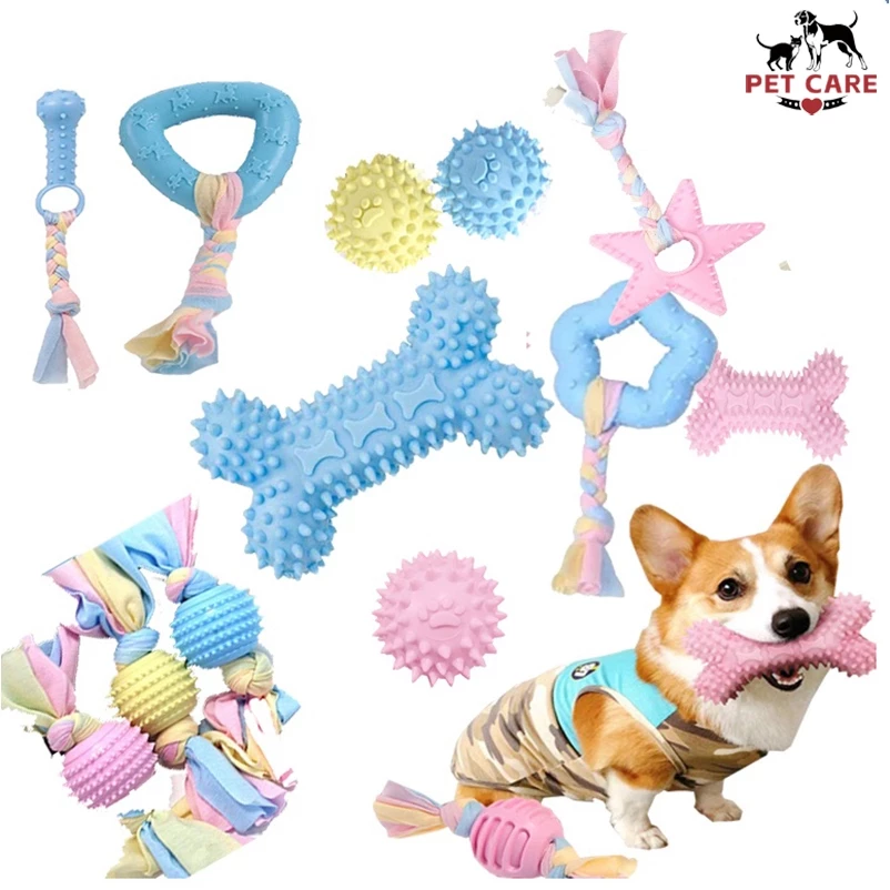 Dog Teething Toys Puppy ChewTeething Toys Resistant to Bite Bone Molar Thorn Pet Supplies