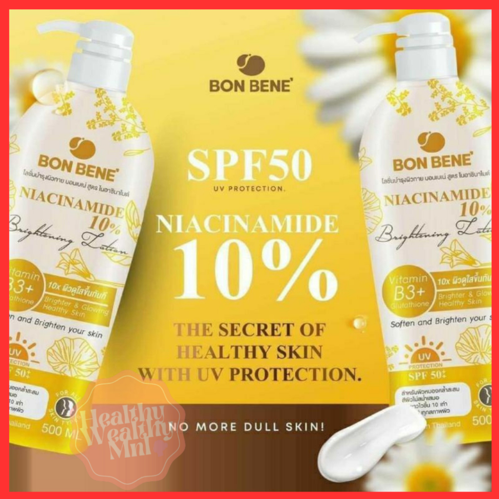 Original Bon Bene Niacinamide Brightening Lotion 500ml SPF50++ | Shopee ...