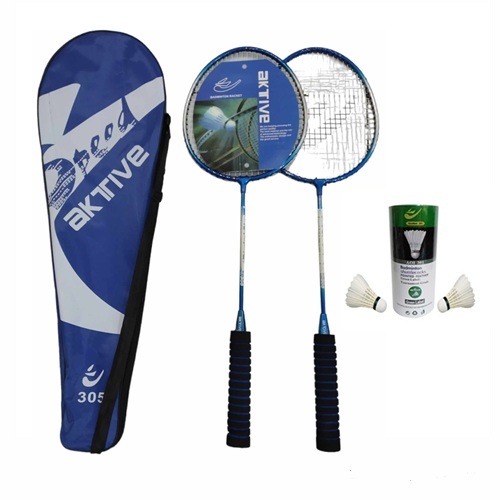 Aktive Badminton Racquets Model 305 with Free Feather Shuttlecock