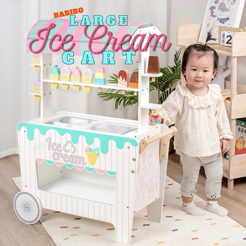 Babibo Large Ice Cream Cart Pretend Play Ice Cream Cart
