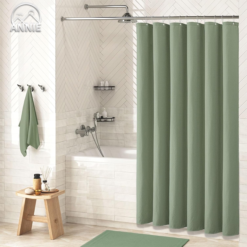 ANNIE Polyester Waffle Waterproof Makapal Non-transparent Shower ...