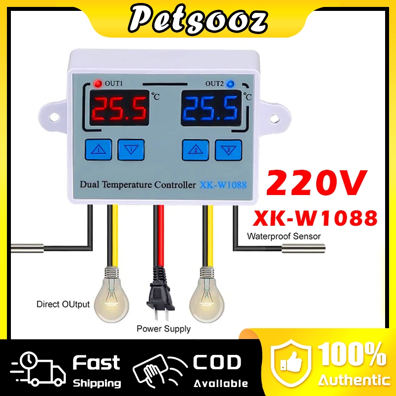 Dual digital Thermostat Temperature controller 220V XKW1088 thermoregulator for incubator