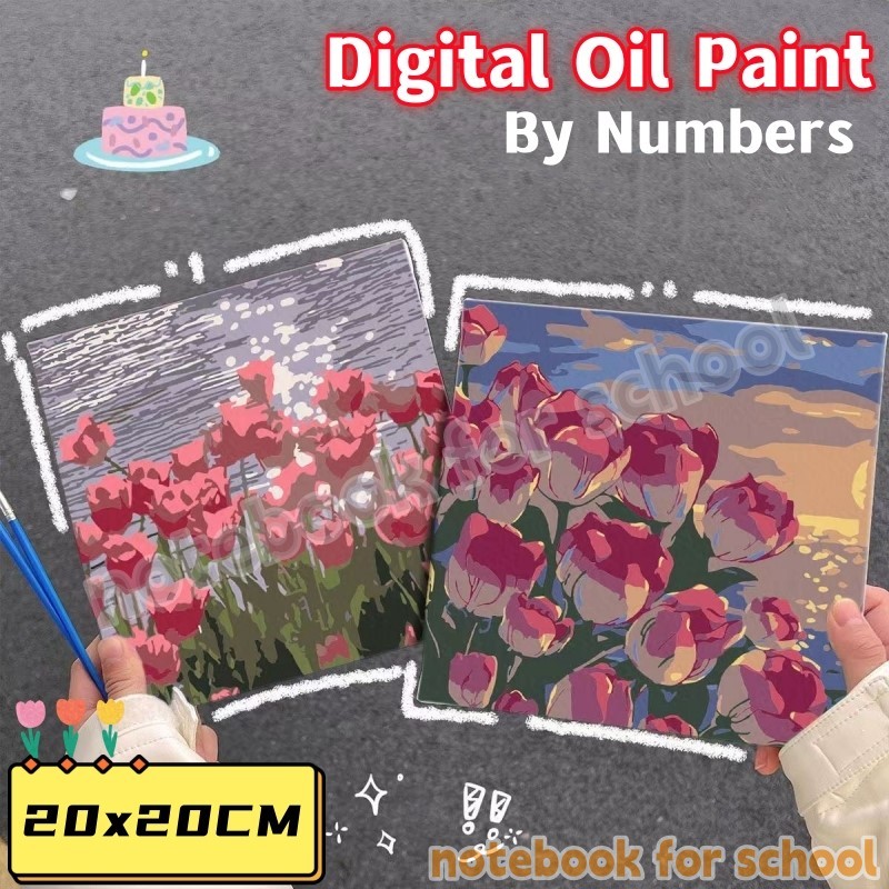 NFS Digital Oil Paint By Numbers 20x 20cm Canvas Frame Number Painting